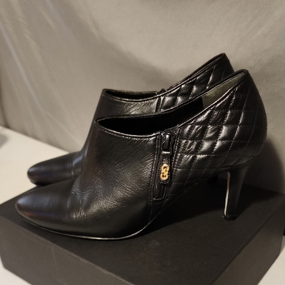 Cole Haan Shoes - Cole Haan Black Quilted Leather Heeled Boots